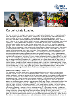 Carbohydrate Loading - Nestl&eacute; Nutrition Institute