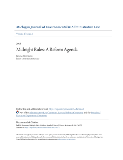 Midnight Rules: A Reform Agenda - University of Michigan Law