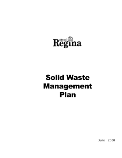 Solid Waste Management Plan - Regina