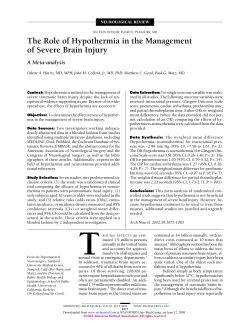 The Role of Hypothermia in the Management of Severe Brain
