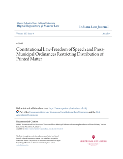 Constitutional Law-Freedom of Speech and Press