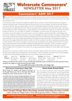 latest newsletter - Wolvercote Commoners` Committee