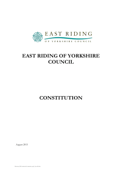 articles of the constitution - East Riding of Yorkshire Council