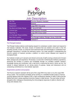 Job Description - The Pirbright Institute