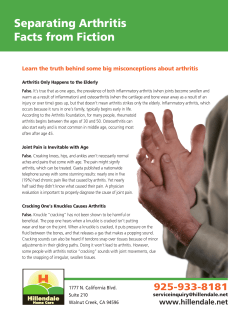 Separating Arthritis Facts from Fiction