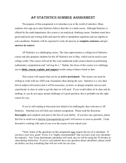 AP statistics summer assignment