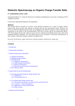 Dielectric Spectroscopy on Organic Charge