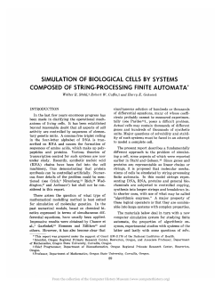 Simulation of Biological Cells By Systems Composed of String