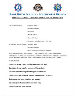 EACH DAYS CORRECT ORDER OF EVENTS FOR TOURNAMENTS