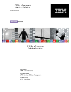 PIM for eCommerce Solution Definition