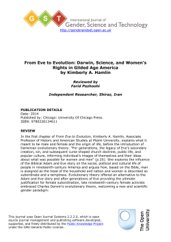 From Eve to Evolution: Darwin, Science, and Women`s Rights in