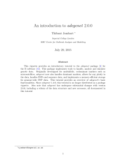 An introduction to adegenet 2.0.0
