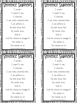Sentence Starters