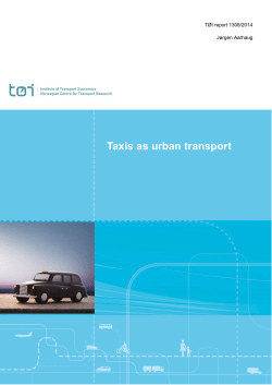 Taxis as urban transport - Transport&oslash;konomisk institutt