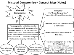 Missouri Compromise &ndash; Concept Map (Notes)