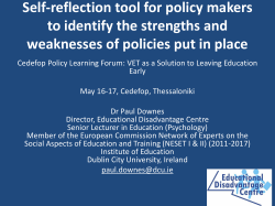 Identification of learners at risk of early leaving Do you have