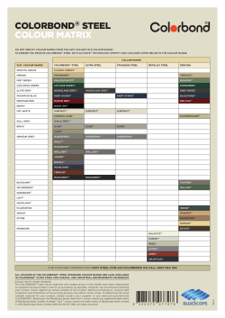 Colour Matrix - Project Tools :: BlueScope Steel