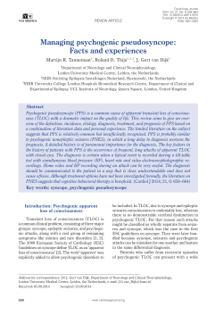 Managing psychogenic pseudosyncope: Facts