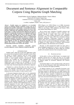 Document and Sentence Alignment in Comparable Corpora Using