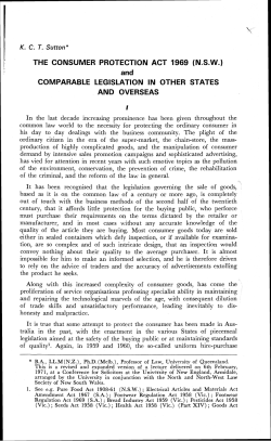 the consumer protection act 1969 (nsw)