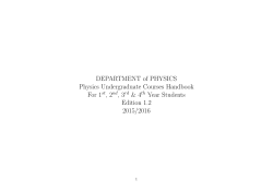 DEPARTMENT of PHYSICS Physics Undergraduate Courses