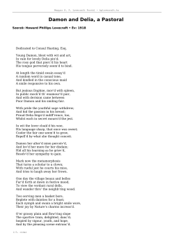 Damon and Delia, a Pastoral - Magyar HP Lovecraft Portál