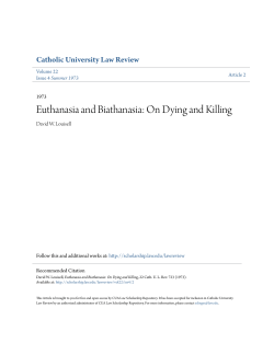 Euthanasia and Biathanasia: On Dying and Killing