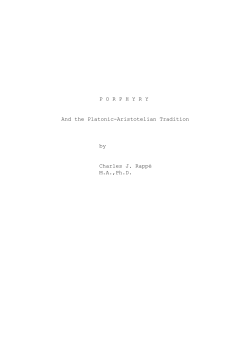 Porphyry, And the Platonic-Aristotelian Tradition