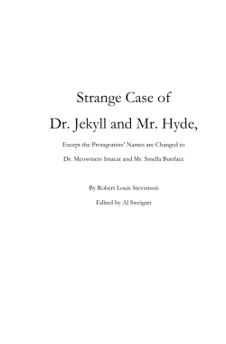 Strange Case of Dr. Jekyll and Mr. Hyde,