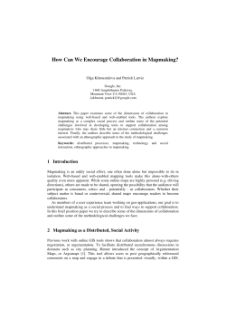 How Can We Encourage Collaboration in Mapmaking?