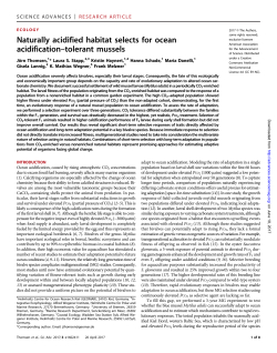 Naturally acidified habitat selects for ocean acidification&ndash;tolerant