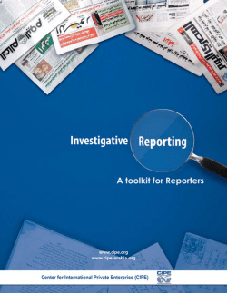 Investigative Reporting: A reporter`s toolkit