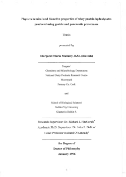 Physicochemical and bioactive properties of whey - DORAS