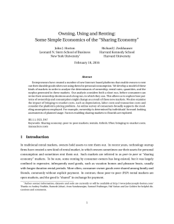 Some Simple Economics of the “Sharing Economy”