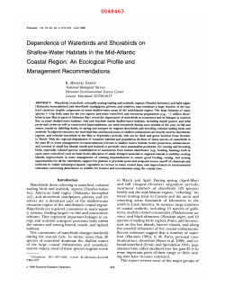 Dependence of Waterbirds and Shorebirds on Shallow