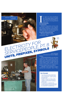 Electricity for Servicepeople, Pt. 8: Units, Prefixes, Symbols