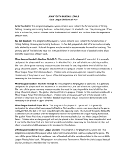 UKIAH YOUTH BASEBALL LEAGUE Little League
