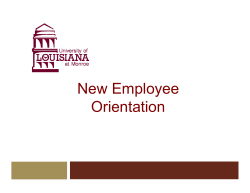New Employee Orientation - University of Louisiana Monroe