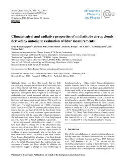 Climatological and radiative properties of midlatitude cirrus clouds