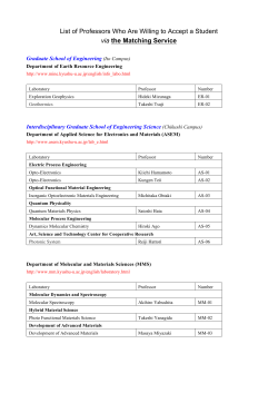 List of Professors Who Are Willing to Accept a Student via the