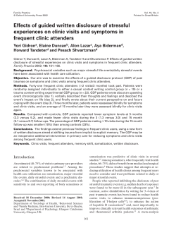 Effects of guided written disclosure of stressful experiences on clinic