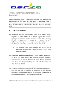 Discussion Document&ndash;Determination of the inadequate competition