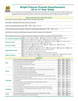 Core Tools 15-17 Year Visit
