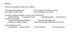 BellWork: 1.Which is an example of friction that is helpful? a.car