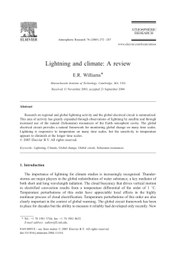 Lightning and climate: A review