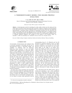 a thermodynamics model for solder profile evolution