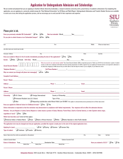 Application for Undergraduate Admission and Scholarships