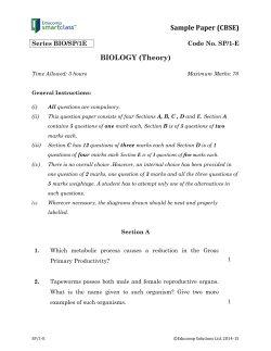 Sample Paper Biology 5