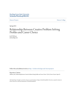 Relationship Between Creative Problem Solving Profiles and Career