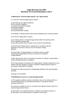 12 Meaning of &ldquo;reserved legal activity&rdquo; and &ldquo;legal activity&rdquo;